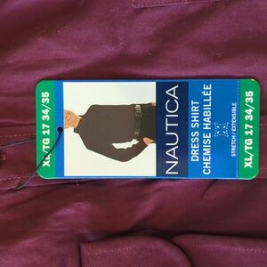 XL: Nautica Men's Red Dress Shirt